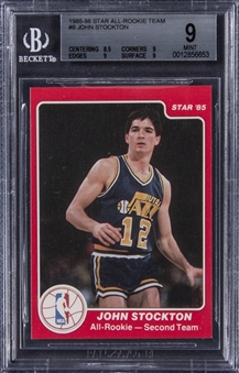 1985-86 Star All-Rookie Team #8 John Stockton - BGS MINT 9